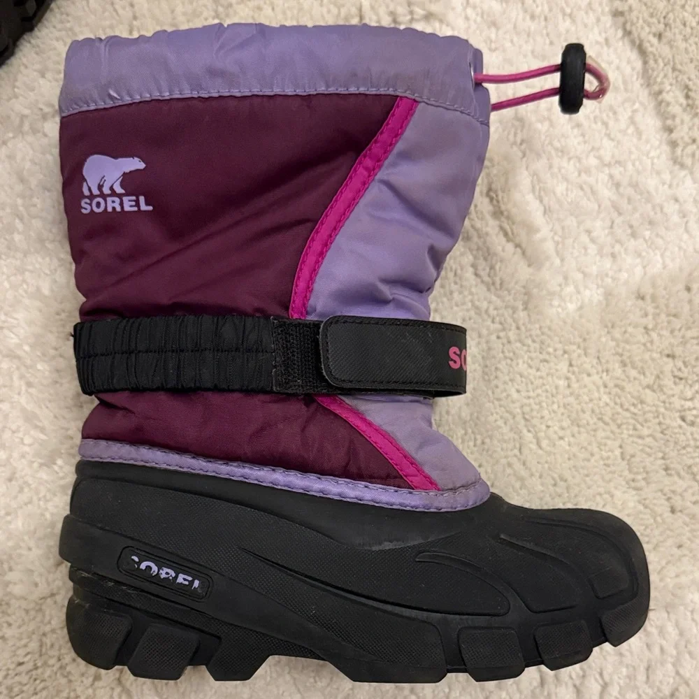 Sorel Kids' Plum and Black Snow Boots - Picture 6 of 7